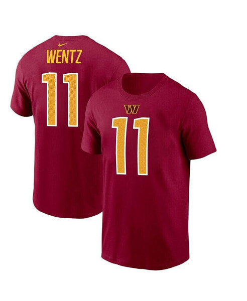 Men's Carson Wentz Burgundy Washington Commanders Player Name & Number T-shirt