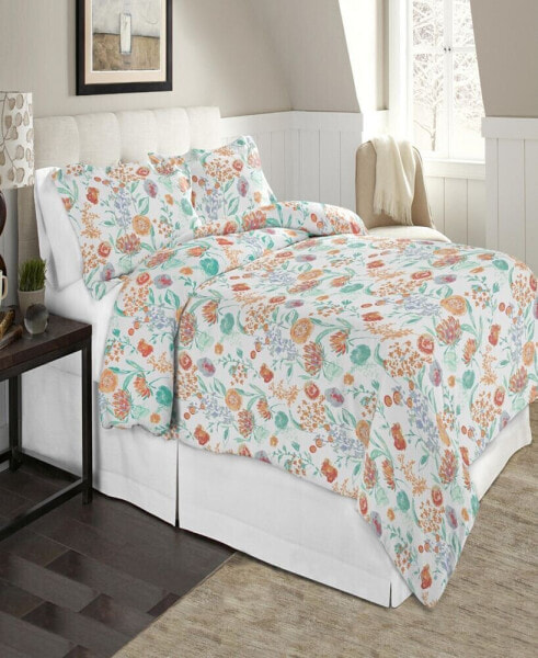Luxury Weight Printed Cotton Flannel Duvet Cover Set, Twin/Twin XL