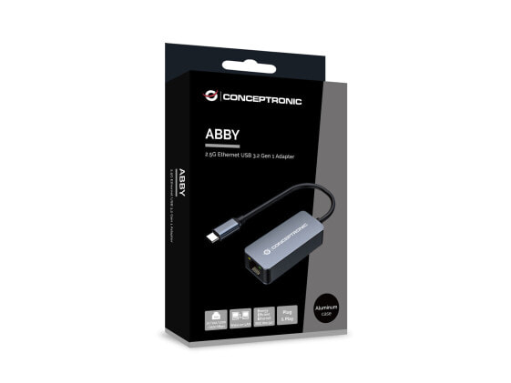 Conceptronic ABBY12GC - Wired - USB Type-C - Ethernet - 2500 Mbit/s - Grey