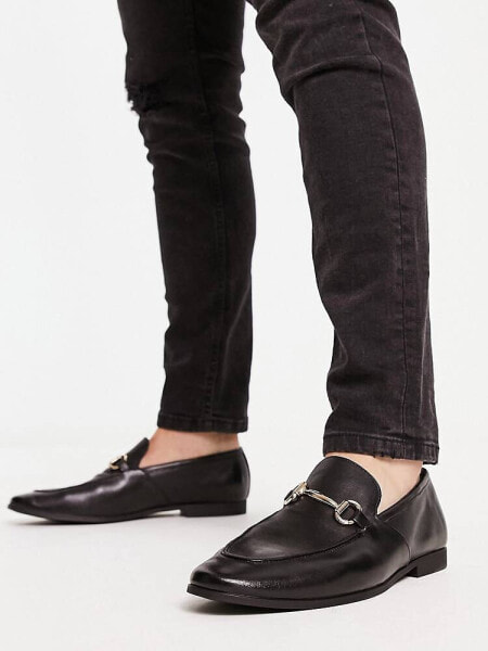 Office lemming bar loafers in black leather