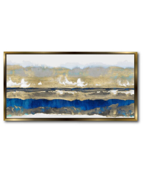 Strata in 12" x 24" Canvas Wall Art with Float Moulding