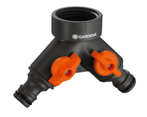 Gardena Twin-Tap Connector - Black - Orange