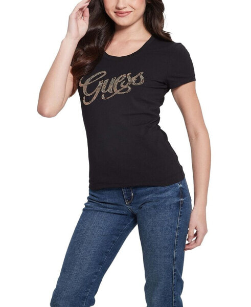 Women's Embellished Script Logo T-Shirt