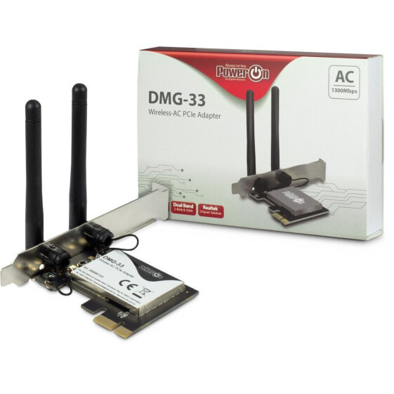 Inter-Tech DMG-33 - Internal - Wireless - PCI Express - WLAN - Wi-Fi 5 (802.11ac) - 1300 Mbit/s