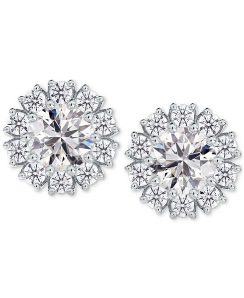 Diamond Halo Stud Earrings (3/4 ct. t.w.) in 14k White Gold