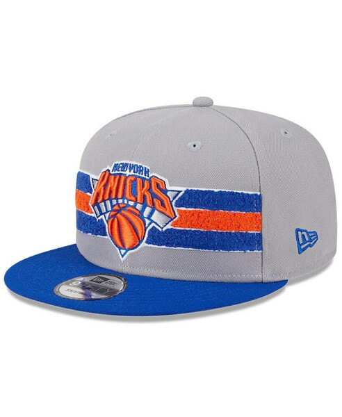 Men's Gray New York Knicks Chenille Band 9FIFTY Snapback Hat