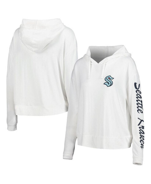 Women's Cream Seattle Kraken Accord Hacci Long Sleeve Hoodie T-shirt