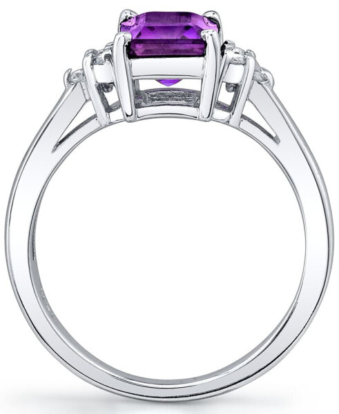 Amethyst (1-5/8 ct. t.w.) & Diamond (1/8 ct. t.w.) Ring in 14k White Gold