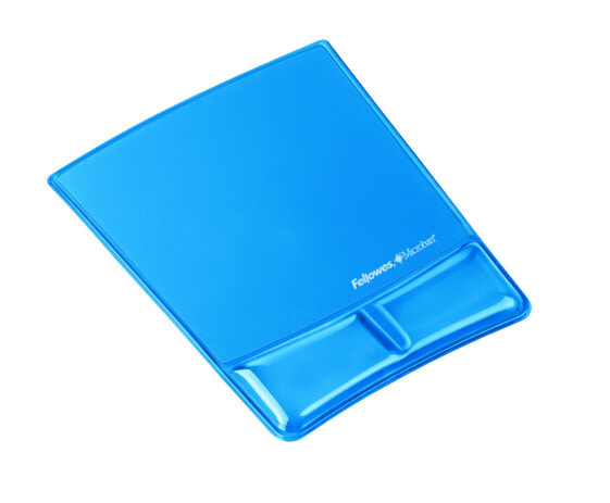Fellowes Health-V Crystal Mouse Pad/Wrist Support Blue - Blue - Monochromatic - Plastic - Wrist rest
