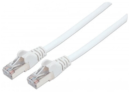 Intellinet Network Patch Cable - Cat7 Cable/Cat6A Plugs - 0.25m - White - Copper - S/FTP - LSOH / LSZH - PVC - Gold Plated Contacts - Snagless - Booted - Polybag - 0.25 m - Cat7 - S/FTP (S-STP) - RJ-45 - RJ-45 - White