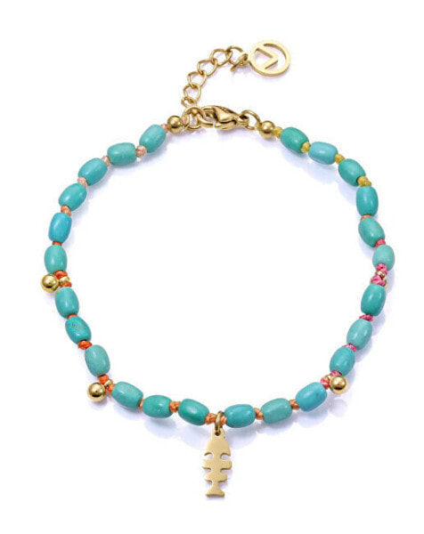 Gold-plated beaded bracelet for women Kiss 14168P01014