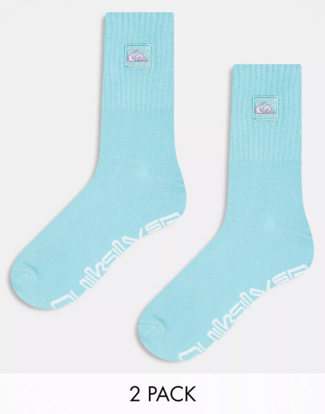 Quiksilver 2 pack socks in purple/blue