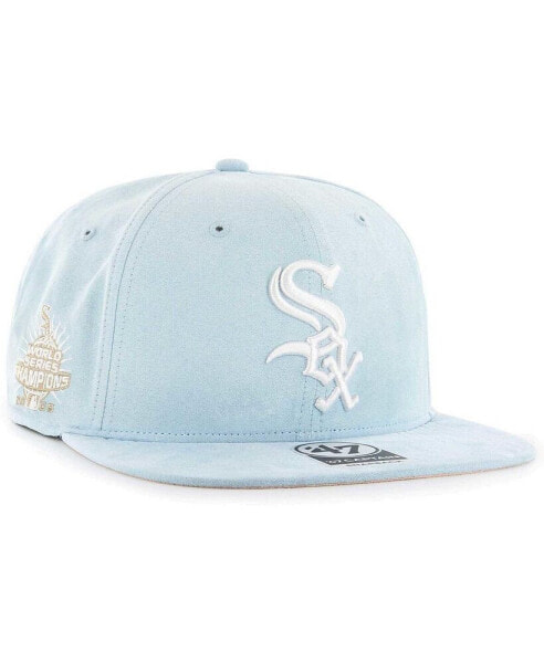 Men's Light Blue Chicago White Sox Ultra Suede Captain Snapback Hat