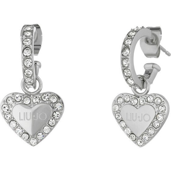 Brilliant LJ1552 steel heart earrings