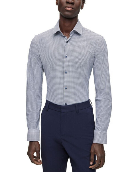 Men's Printed Performance-Stretch Slim-Fit Dress Shirt