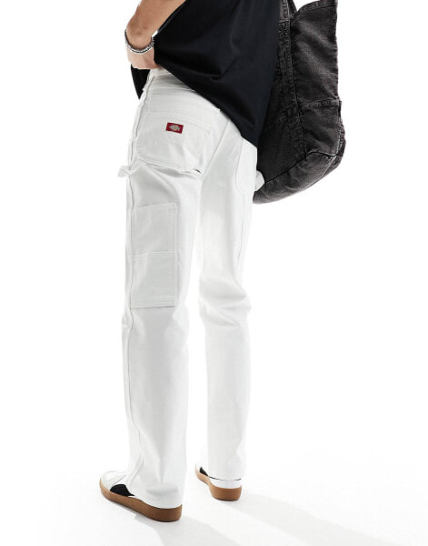 Dickies relaxed fit painters trousers in white