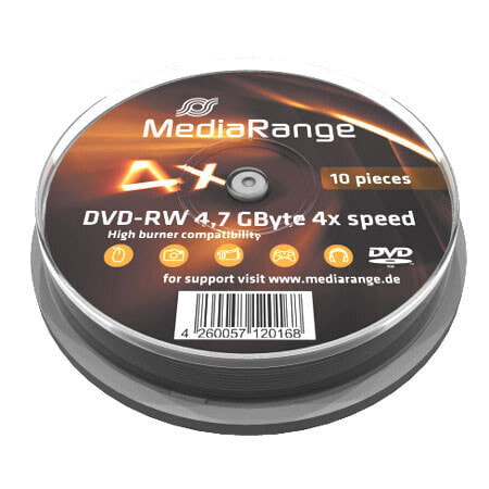 MEDIARANGE MR450 - DVD-RW - cakebox - 10 pc(s) - 4.7 GB