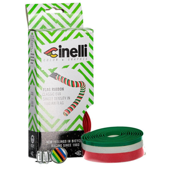 Грипсы Cinelli с итальянским флагом Cork+Custom End Plugs Tape