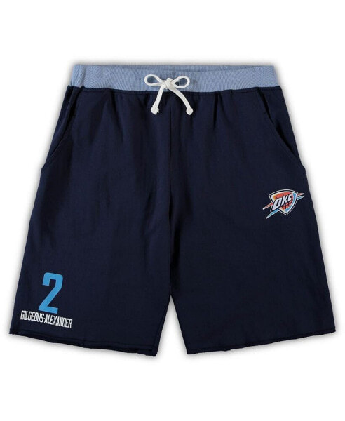 Men's Shai Gilgeous-Alexander Navy Oklahoma City Thunder Big and Tall French Terry Name and Number Shorts