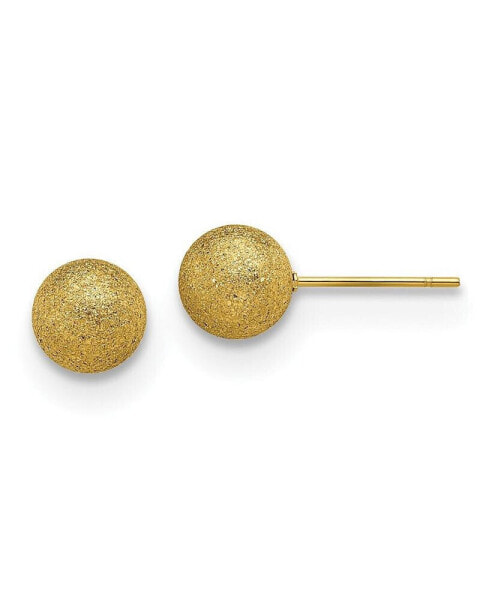 Stainless Steel Polished Laser cut Yellow plated Ball Earrings
