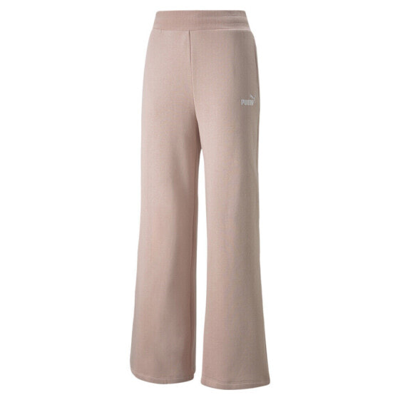 Puma Essentials+ Embroidery Wide Pants Womens Pink Casual Athletic Bottoms 67000