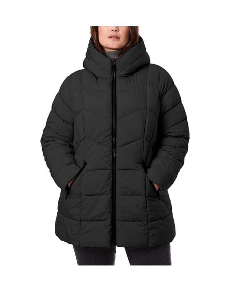 Women's Plus-Size Mid-Length Puffer Jacket