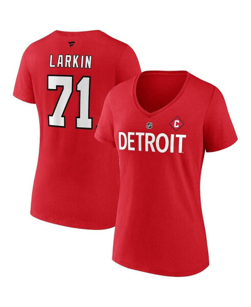 Women's Dylan Larkin Red Detroit Red Wings Special Edition 2.0 Name and Number V-Neck T-shirt