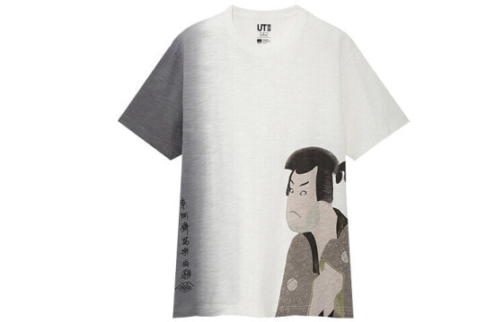 UNIQLO优衣库 印花直筒T恤 男女同款 乳白色 / Топ UNIQLO T featured_tops t_shirt 425627-01