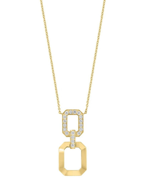 EFFY® Diamond & Polished Octagon Link 18" Pendant Necklace (3/4 ct. t.w.) in 14k Gold