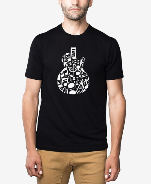 Men's Music Notes Guitar Premium Blend Word Art T-shirt