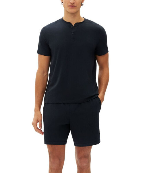 Пижама GAP 2-х частей мужская, из хлопка, серого цвета: Футболка с застёжками + Шорты.