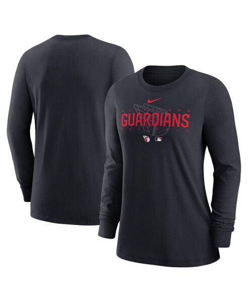 Women's Navy Cleveland Guardians Authentic Collection Legend Performance Long Sleeve T-shirt