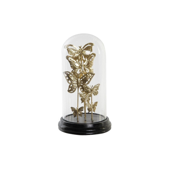 Decorative Figure DKD Home Decor Crystal Black Golden Metal Butterflies (18,5 x 18,5 x 32,5 cm)