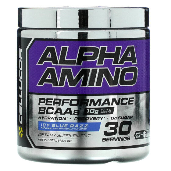 Аминокислоты Cellucor Alpha Amino, Performance BCAAs, Icy Blue Razz, 381 г