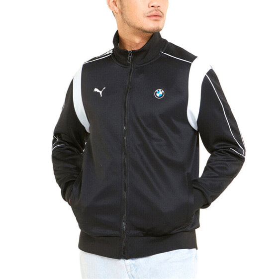 Puma Bmw Mms T7 Full Zip Track Jacket Mens Black Casual Athletic Outerwear 53334