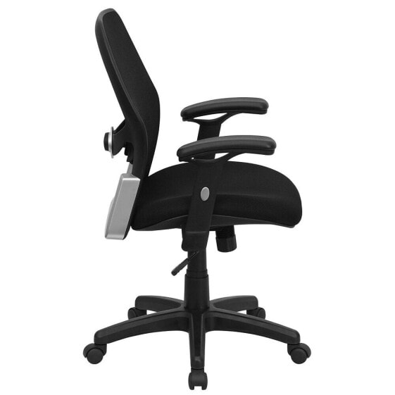 Mid-Back Black Super Mesh Executive Swivel Chair With Adjustable Arms
