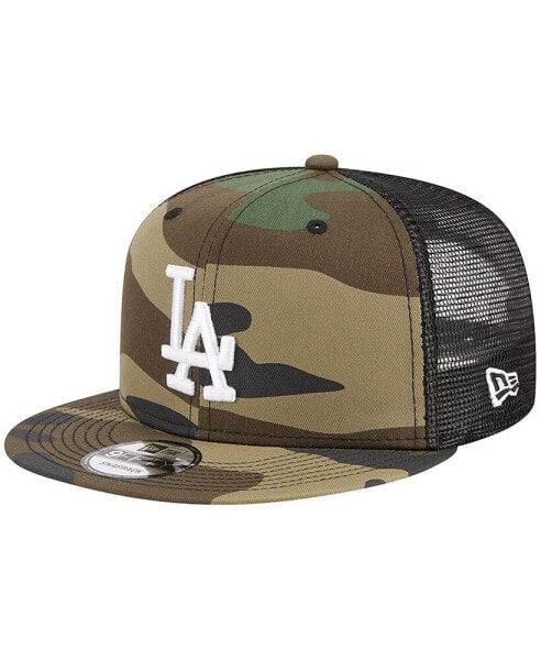 Men's Camo Los Angeles Dodgers Woodland Camo Trucker 9FIFTY Snapback Hat