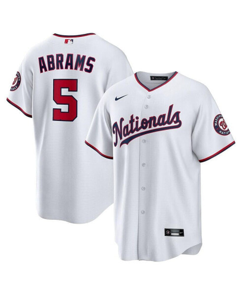 Men's C.J. Abrams White Washington Nationals Home Replica Jersey