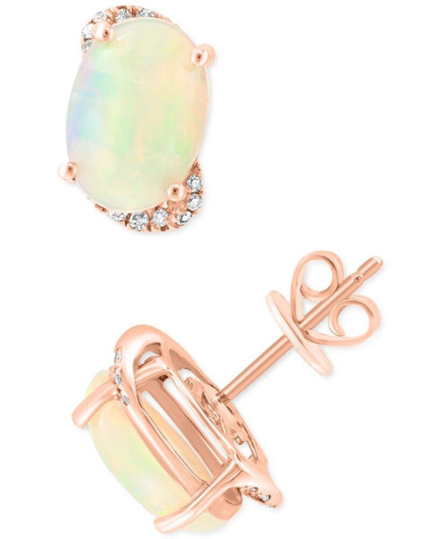 EFFY® Ethiopian Opal (2-3/4 ct. t.w.) & Diamond (1/10 ct. t.w.) Earrings in 14k Rose Gold