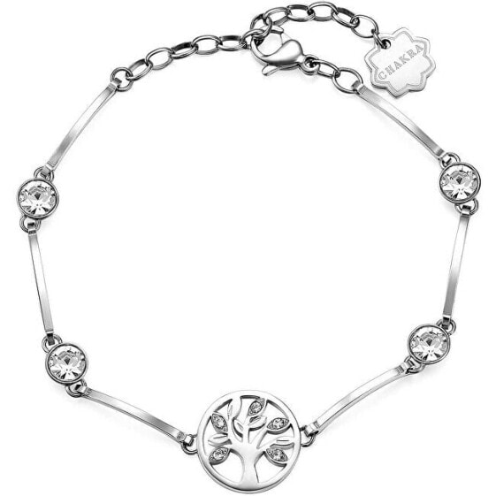 Steel bracelet Tree of Life with crystals BHKB036