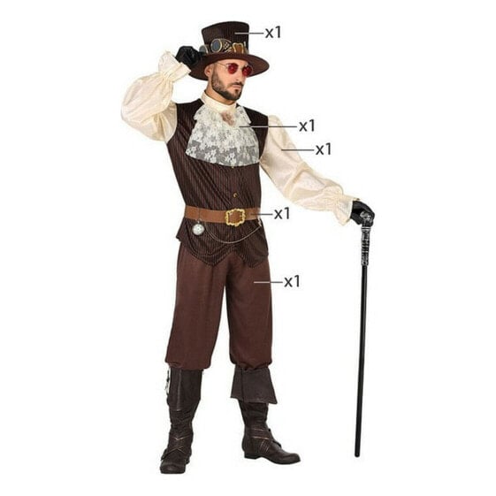 Costume for Adults DISFRAZ STEAMPUNK M-L Steampunk Brown (5 Pieces)