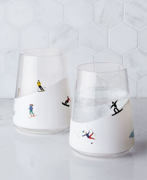 Holiday Stemless Wine Glasses, Set of 2, Created for Macy's