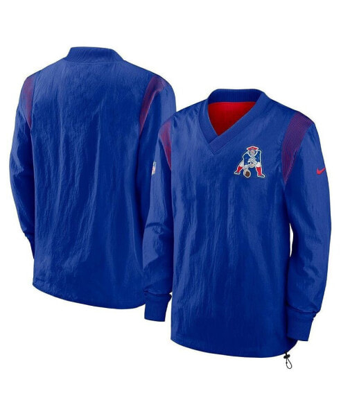 Men's Royal New England Patriots Sideline Team ID Reversible Pullover Windshirt