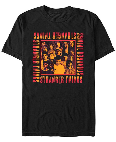 Men's Stranger Things Stranger Text Square Short Sleeves T-shirt