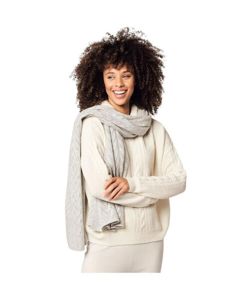 Bellemere Women's Single Cable Superfine Merino Sweater Pullover