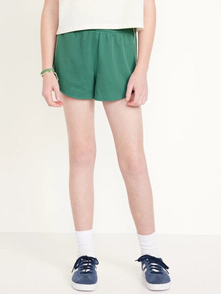 High-Waisted Mesh Performance Shorts for Girls