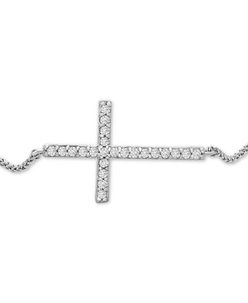 Браслет Wrapped Sideways Cross в 14k White Gold