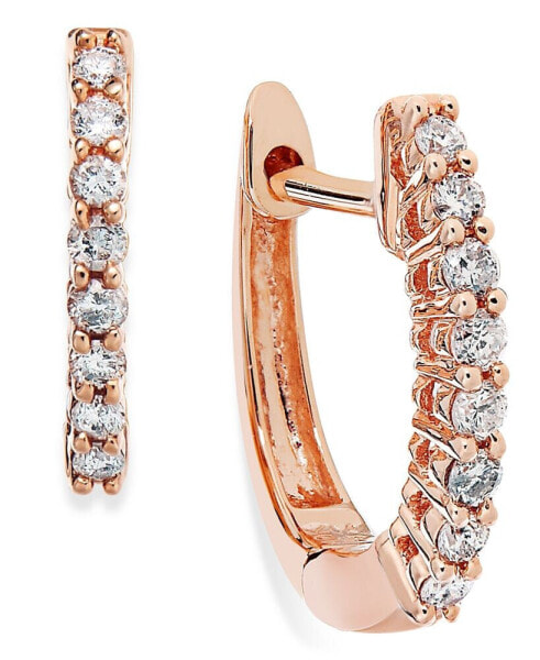 Diamond Mini Hoop Earrings (1/8 ct. t.w.) in 10k White, Rose or Yellow Gold