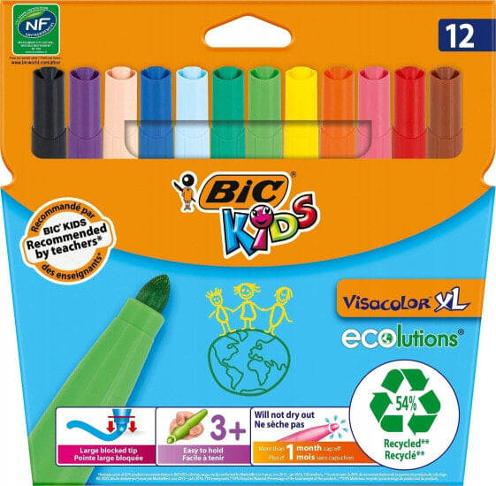 Bic Flamastry Kids Visacolor XL 12 kolorów BIC