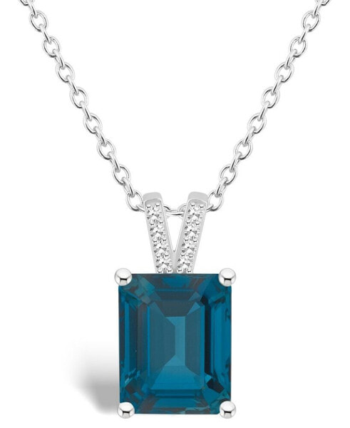 Women's London Blue Topaz (4-1/4 ct.t.w.) and Diamond Accent Pendant Necklace in Sterling Silver